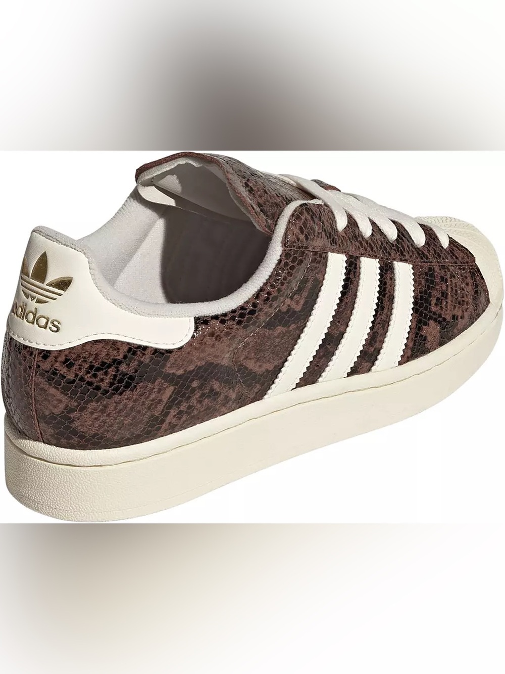 🆕 adidas Superstar II Snake Print Sneakers Women’s 7.5 Brown Cream NWT - Picture 4 of 8